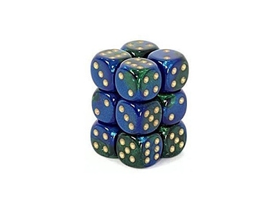 12 D6 16mm Gemini Blue-Green w/gold CHX 26636