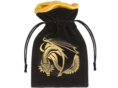 Dragon Black & Golden Velour Dice Bag