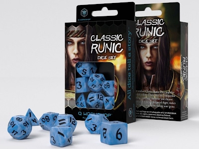Set Dadi Classici Runici - Ghiaccio, Nero