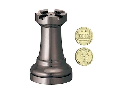 Cast Chess Rook Secret Box - smoked black