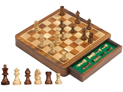 Scacchiera Magnetica Exclusive con Cassetto – Acacia & Acero
