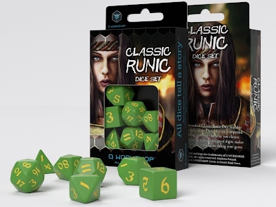 Set Dadi Classici Runici - Verde, Giallo