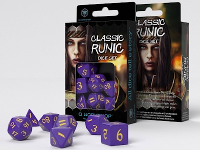 Classic Runic Dice Set - Viola e Giallo